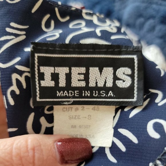 Items Vintage Classy Sheer Dress ~ Blue & White ~ Sz 8 ~ Below Knee - Picture 6 of 7